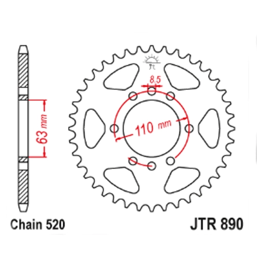 Зірка задня JT JTR890.42 Black