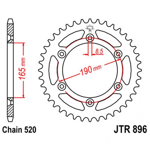 Зірка задня JT JTR896.45