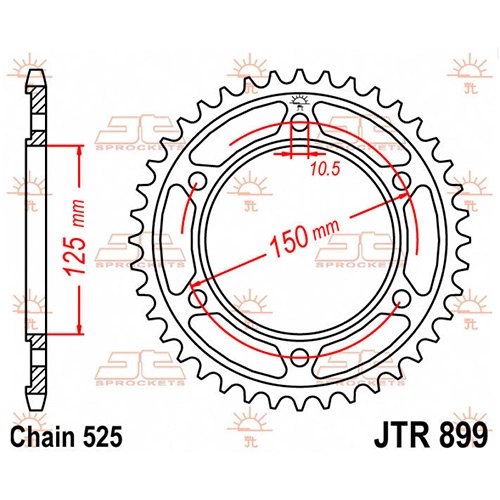 Зірка задня JT JTR899.42 Black