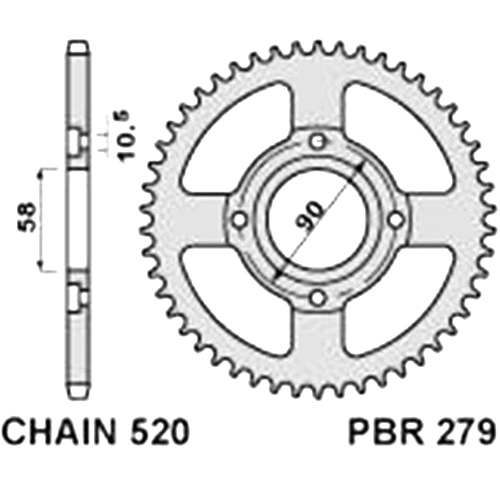 Зірка задня PBR 279.42 С45