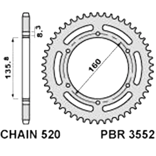 Зірка задня PBR 3552.38 L