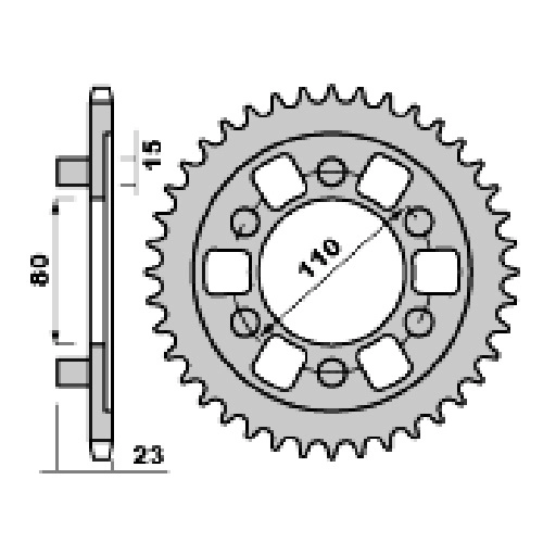 Зірка задня PBR 3553.36 С45