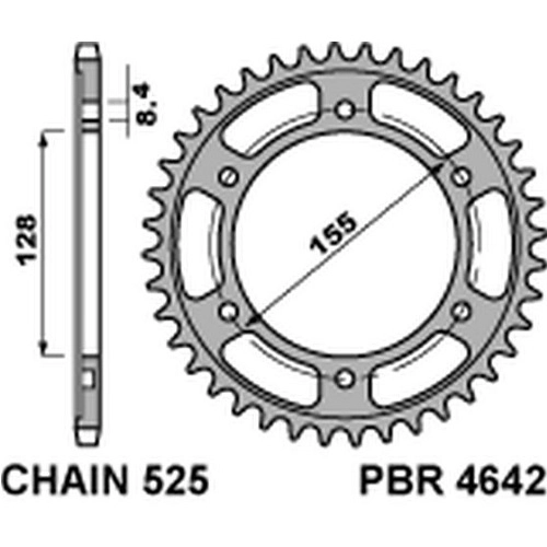 Зірка задня PBR 4642.38 C45T