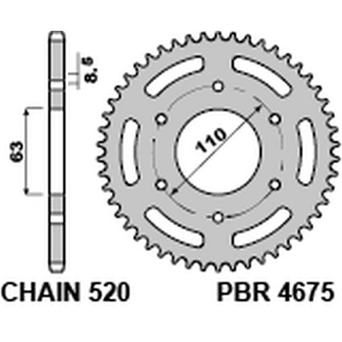 Зірка задня PBR 4675.45 C45