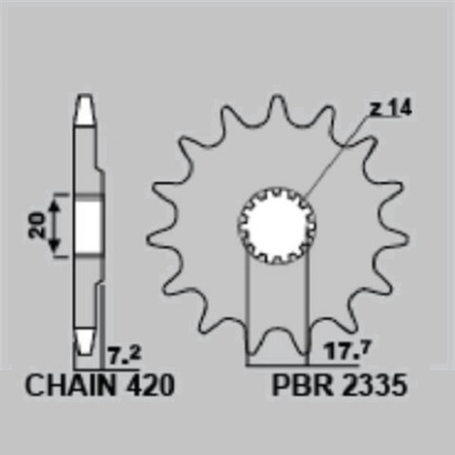 Зірка задня PBR 4738.47 C45