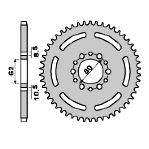 Зірка задня PBR 845.45 F