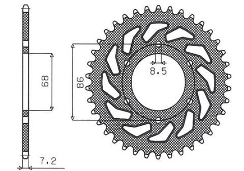 Зірка задня Sunstar 1-2153-46