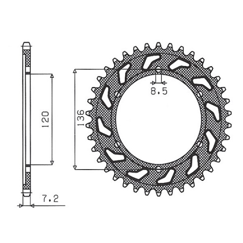 Зірка задня Sunstar 1-2502-57