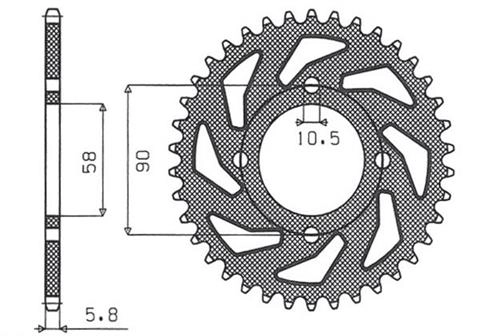 Зірка задня Sunstar 1-3079-44