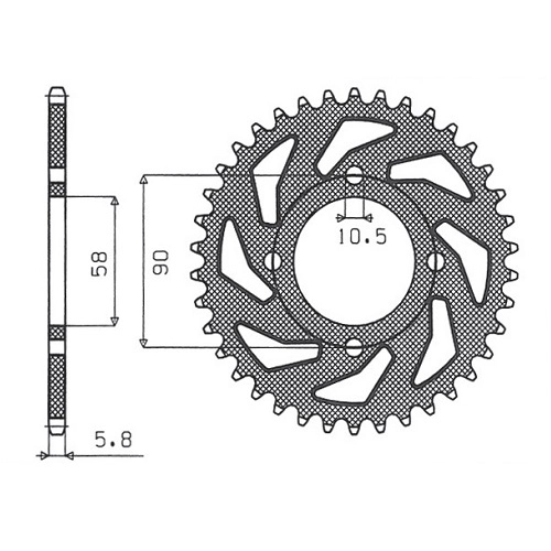 Зірка задня Sunstar 1-3079-45