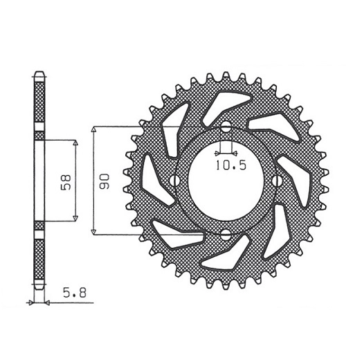 Зірка задня Sunstar 1-3085-38