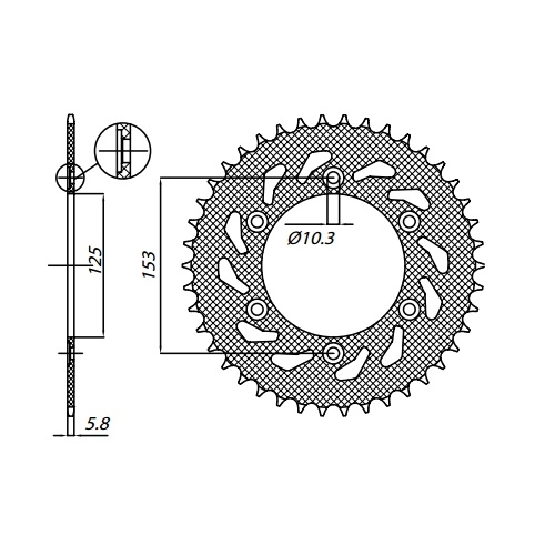 Зірка задня Sunstar 1-3565-45