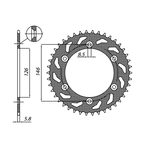 Зірка задня Sunstar 1-3577-49