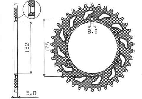 Зірка задня Sunstar 1-3685-43