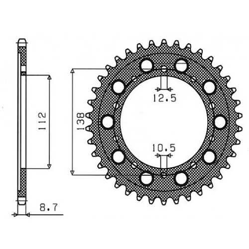Зірка задня Sunstar 1-5485-45