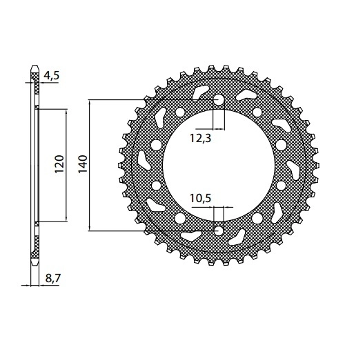 Зірка задня Sunstar 1-5500-43