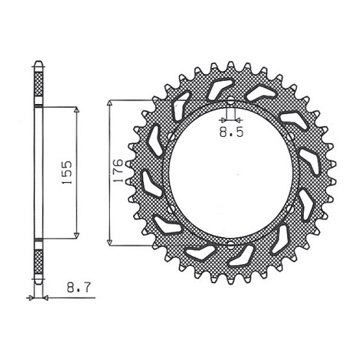 Зірка задня Sunstar 1-5698-42