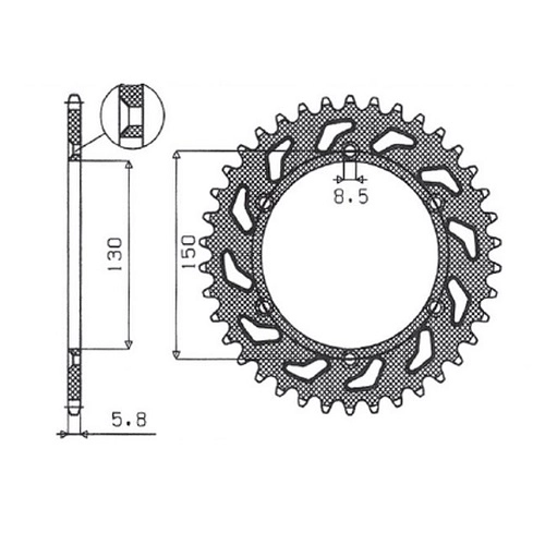 Зірка задня Sunstar 5-3592-51 Black