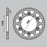 Звезда задняя CHT 489.48EC Silver