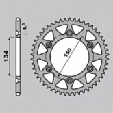 Звезда задняя CHT 489.48EC Silver