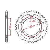 Звезда задняя JR RMA702.48