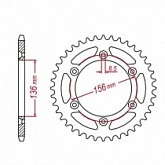 Звезда задняя JR RMA702.48