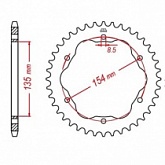 Звезда задняя JT JTA762.46BLK Black