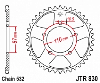 Звезда задняя JT JTA890.42ORG