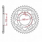 Звезда задняя JT JTR10.47
