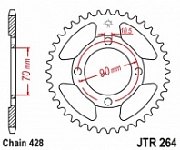 Звезда задняя JT JTR264.45