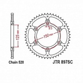 Звезда задняя JT JTR897.47SC