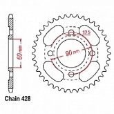 Звезда задняя JT JTR921.41