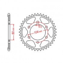 Звезда задняя MTX Parts 11-503-44