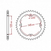 Звезда задняя MTX Parts 11-5TG-38