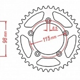 Звезда задняя MTX Parts 11-KMX-48