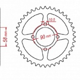 Звезда задняя MTX Parts 11-KTY-45
