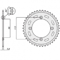 Звезда задняя Sunstar 1-1390-46