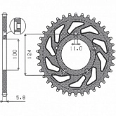 Звезда задняя Sunstar 1-3437-38