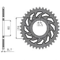 Звезда задняя Sunstar 1-6344-33