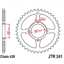 Звезда задняя CHT JTM241.53