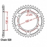 Звезда задняя CHT JTM3552.43