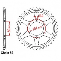 Звезда задняя CHT JTM488.45