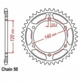 Звезда задняя CHT JTM499.39