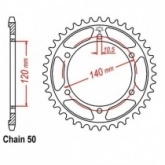 Звезда задняя CHT JTM499.39