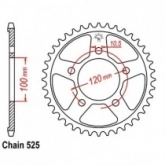 Звезда задняя CHT JTM702.54