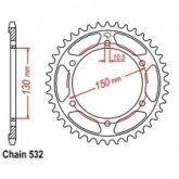 Звезда задняя CHT JTM866.47