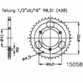 Звезда задняя Esjot 50-15058.35