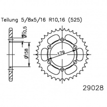Звезда задняя Esjot 50-29028-45