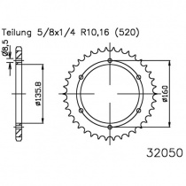 Звезда задняя Esjot 50-32050-46