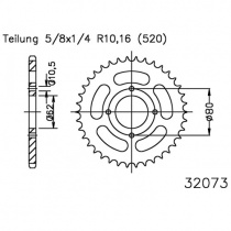 Звезда задняя Esjot 50-32073-53